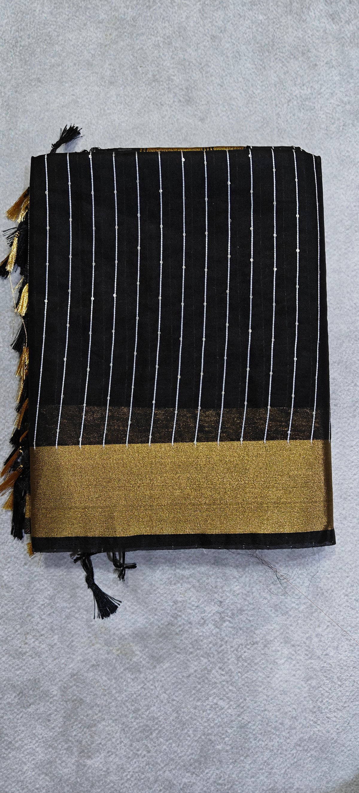 Organza Saree with Paithani Pallu - Black