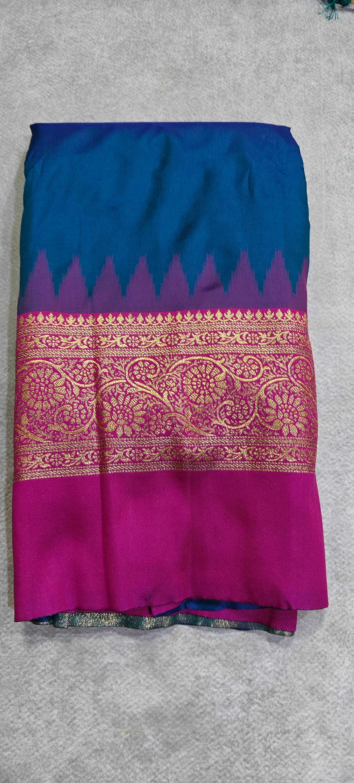 Silk Saree with Pochampally Pallu - Blue