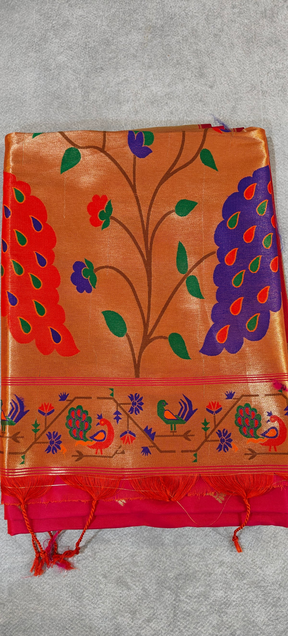 Viscose Silk Saree with Paithani Pallu - Magenta