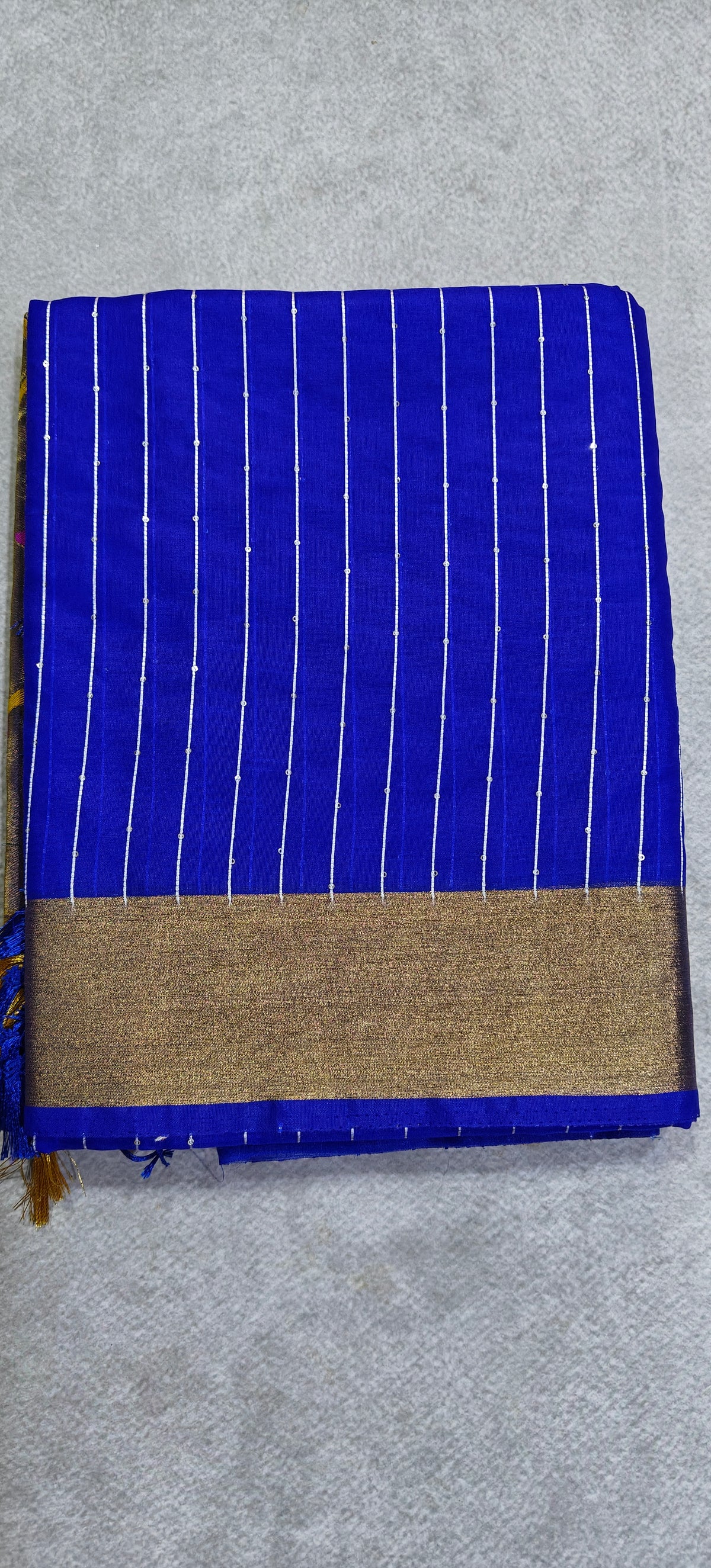 Organza Saree with Paithani Pallu - Royal Blue