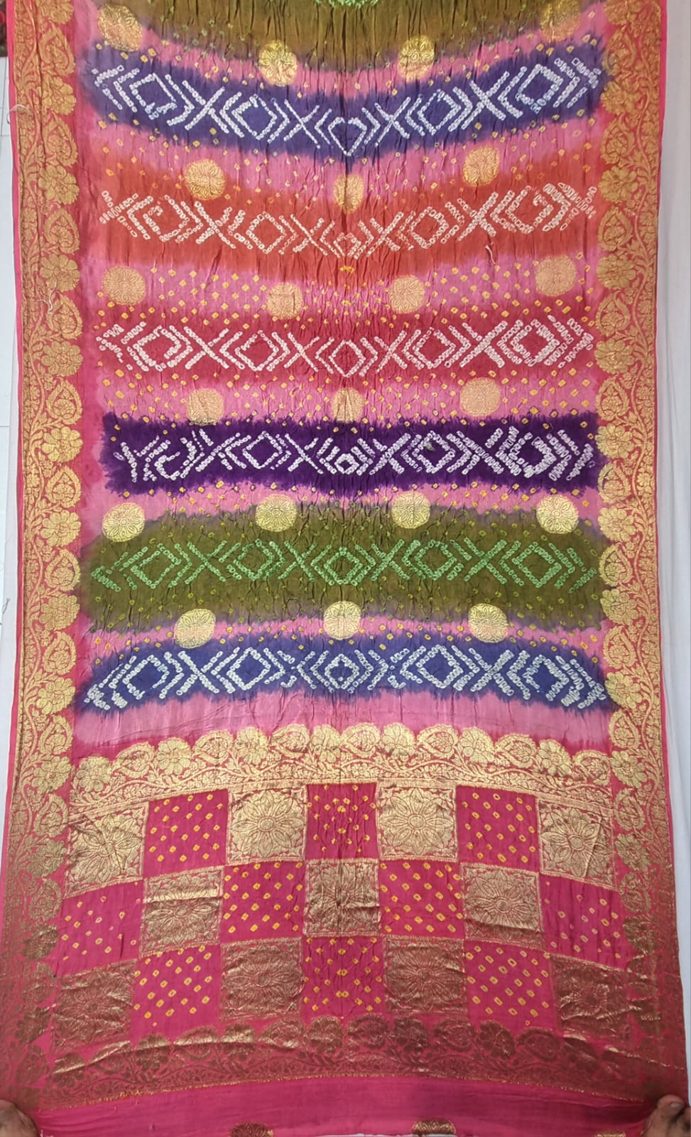 Art Silk with Bandhani - Multicolor