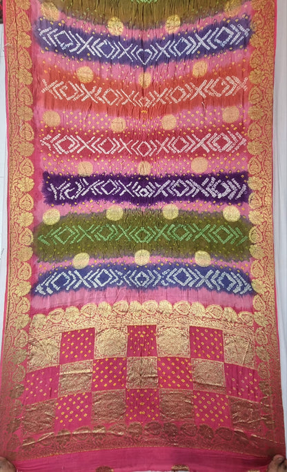 Art Silk with Bandhani - Multicolor