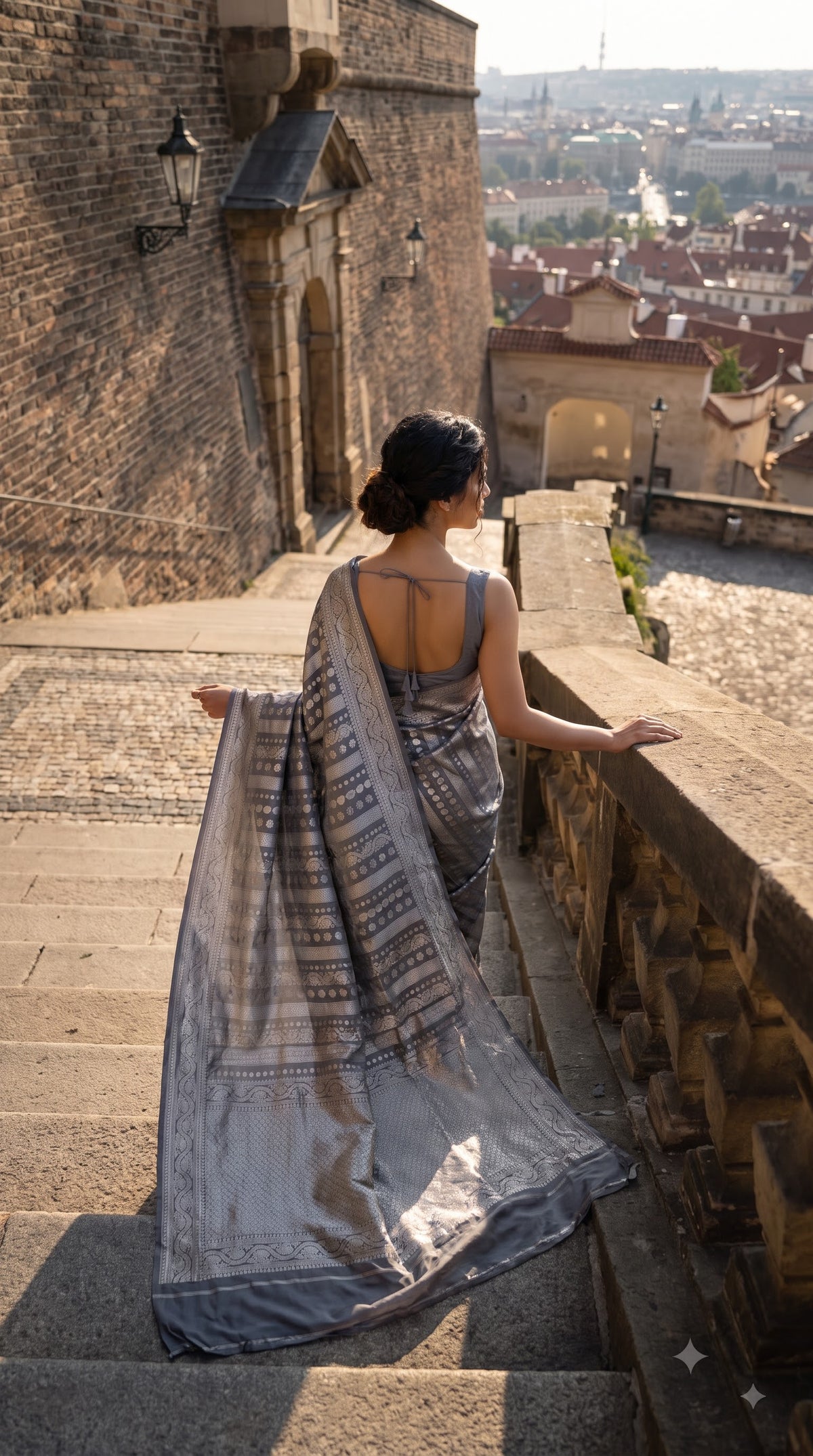 Khaddi Georgette, Sona Roopa Design-Grey