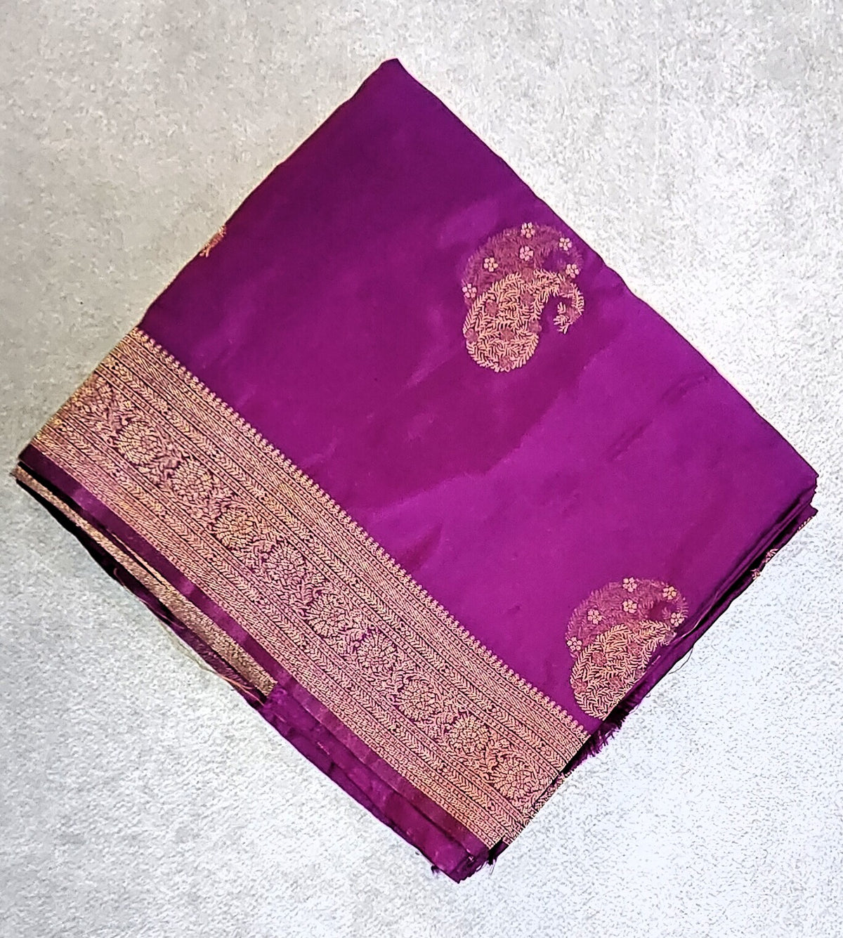 Satin Banarasi with Contrast Blouse - Wine Color