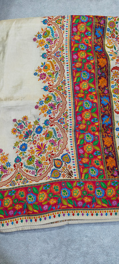 Pure Kani Silk Saree - Cream