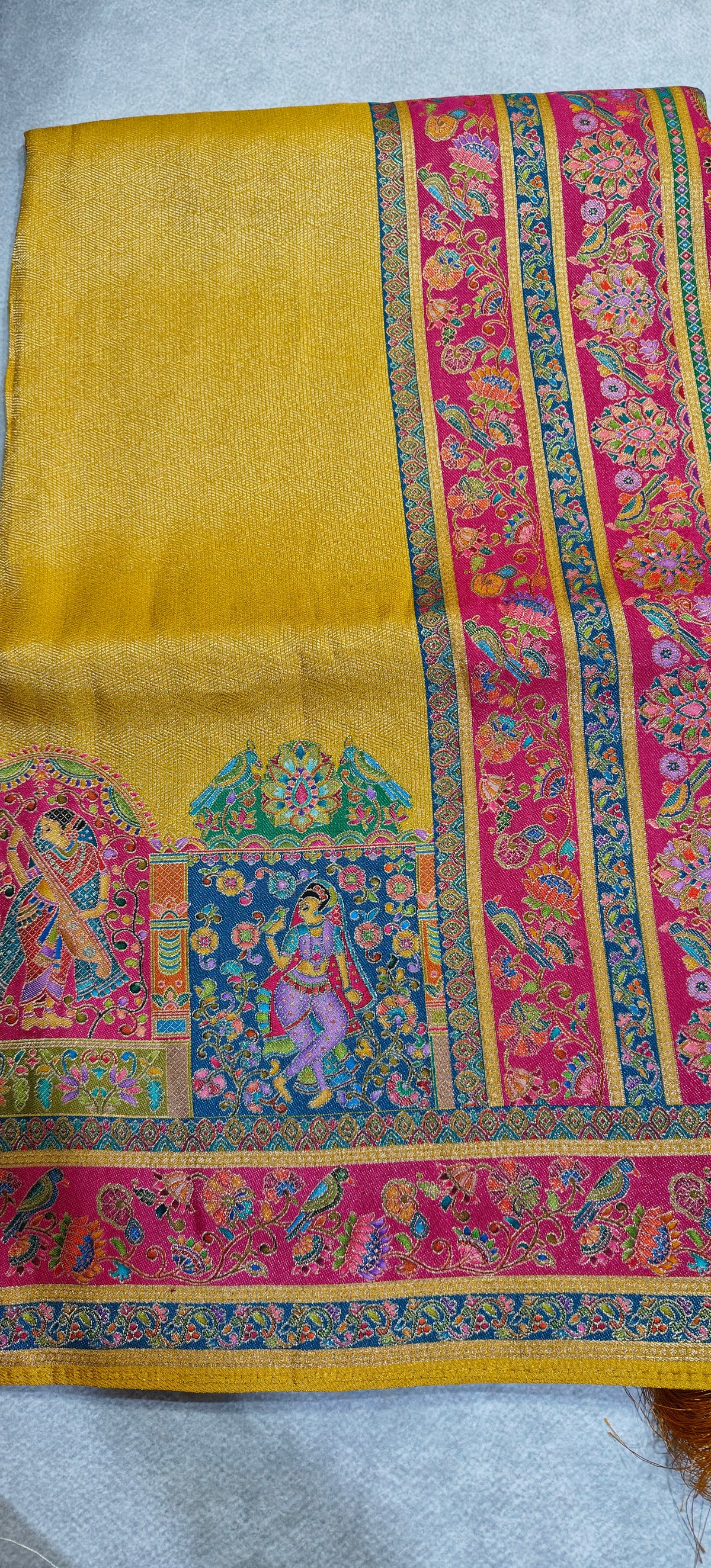 Pure Tissue Kani Silk Saree - Yellow
