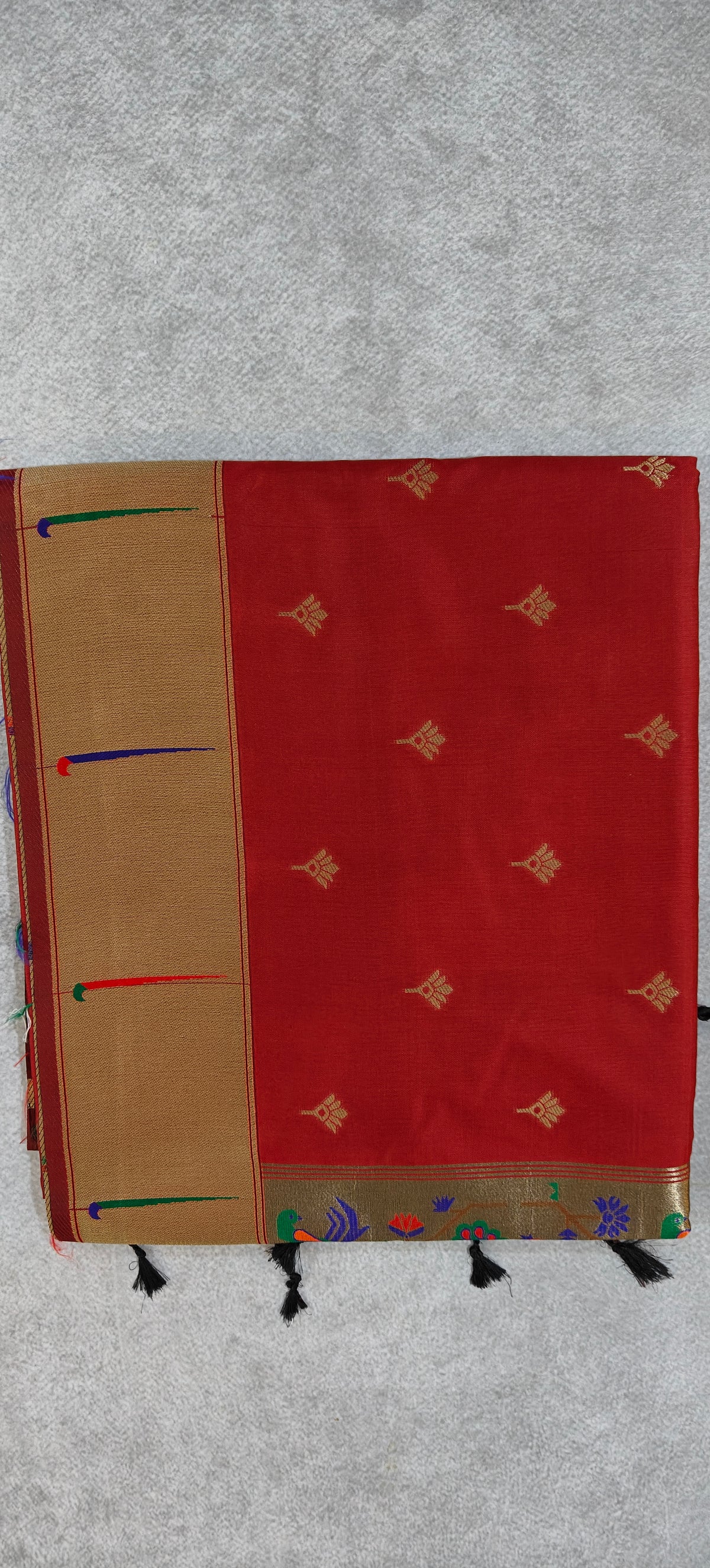 Viscose Silk Saree with Paithani Pallu - Red