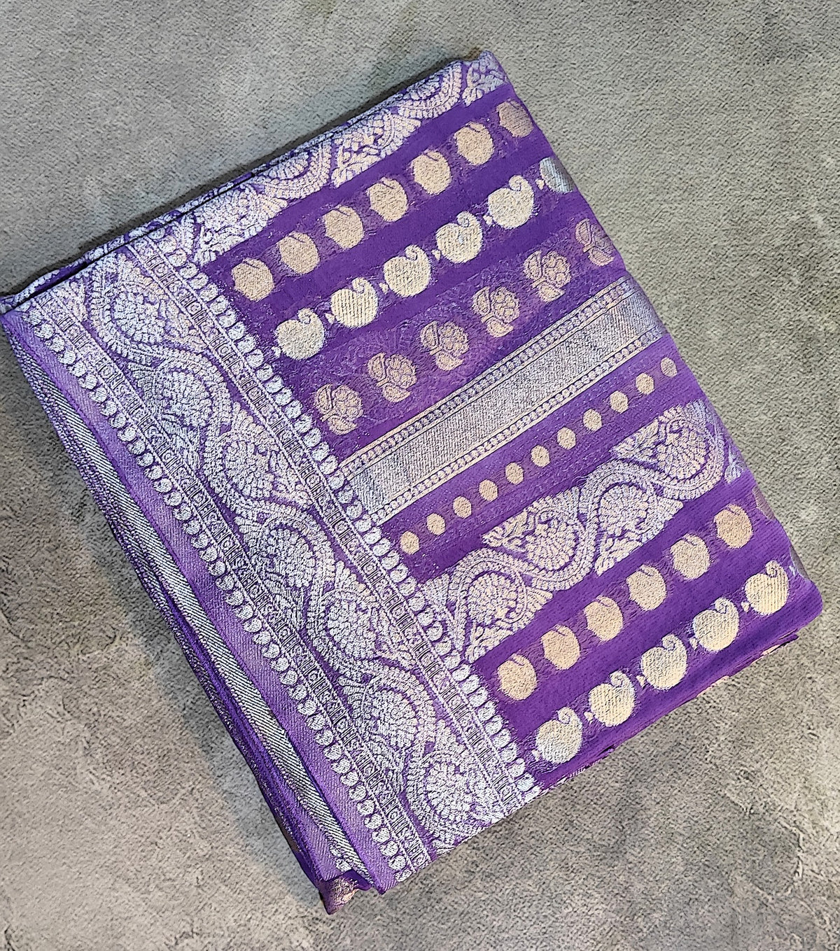 Khaddi Georgette, Sona Roopa Design-Purple