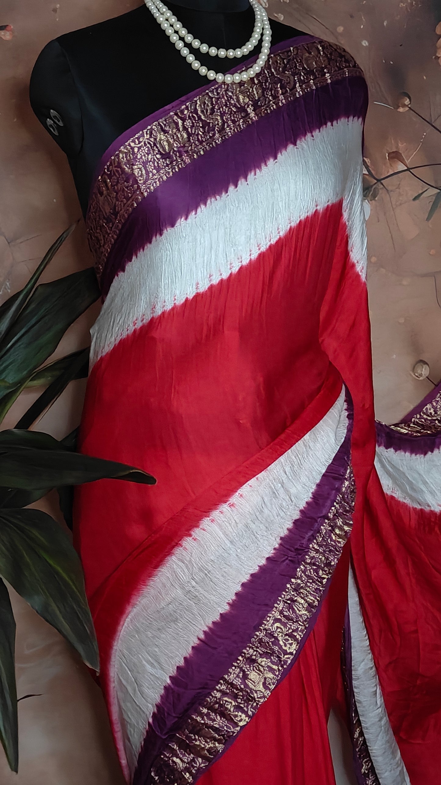 Magenta Modal Silk Saree with Purple Zari Border – Elegant Saree for Ceremonies & Parties