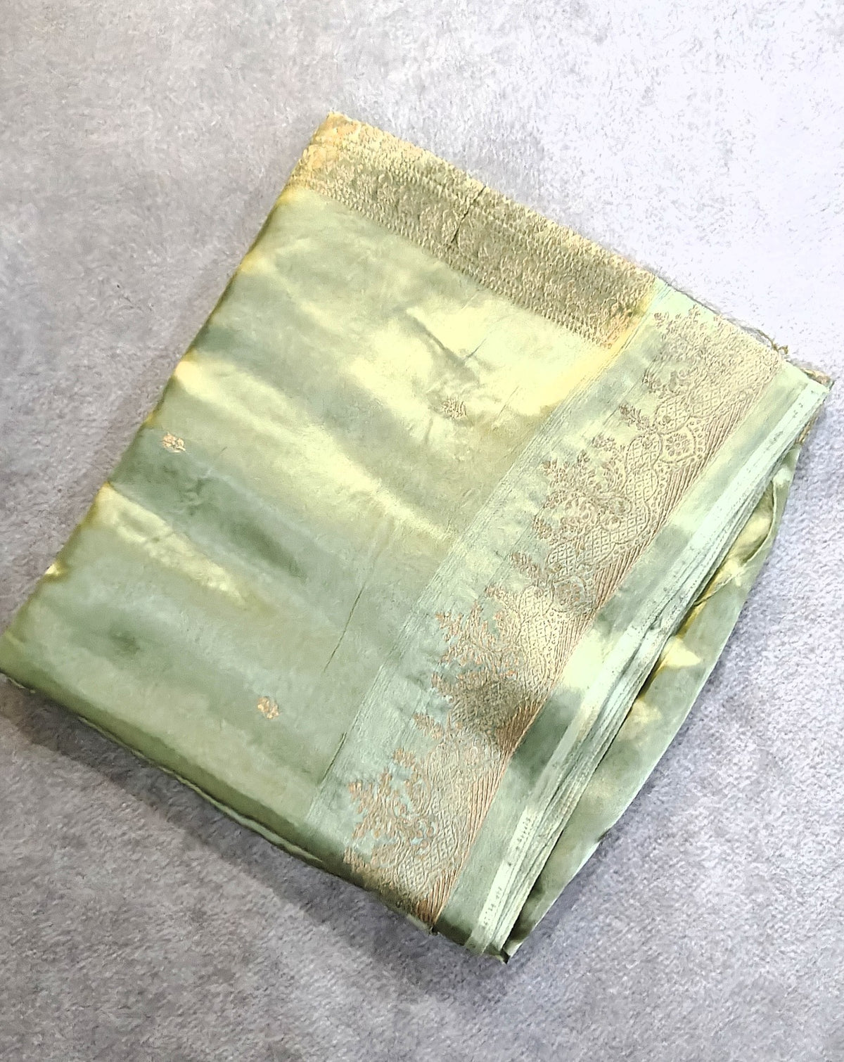 Mashru Silk Saree-Pista Green