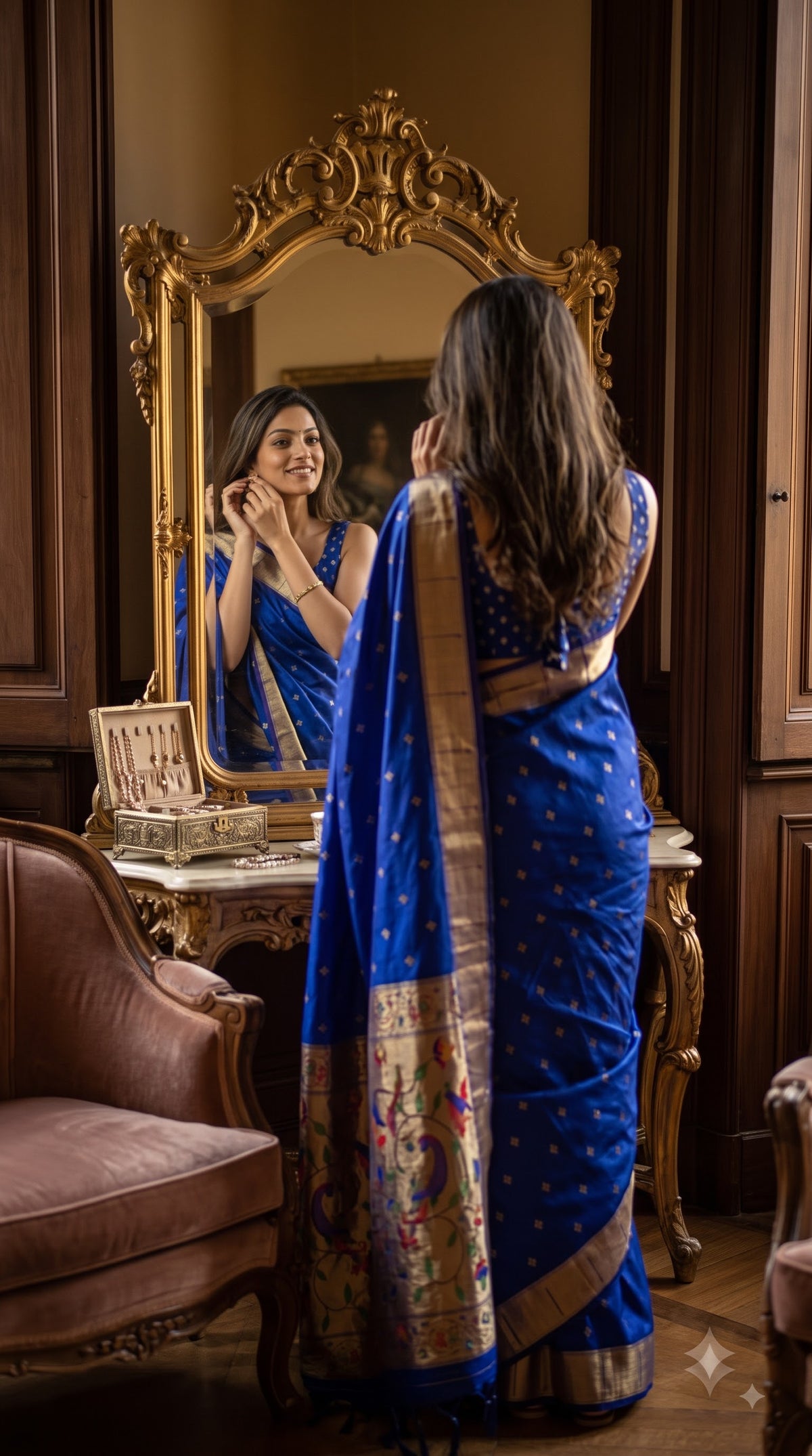 Viscose Silk Saree with Paithani Pallu - Blue