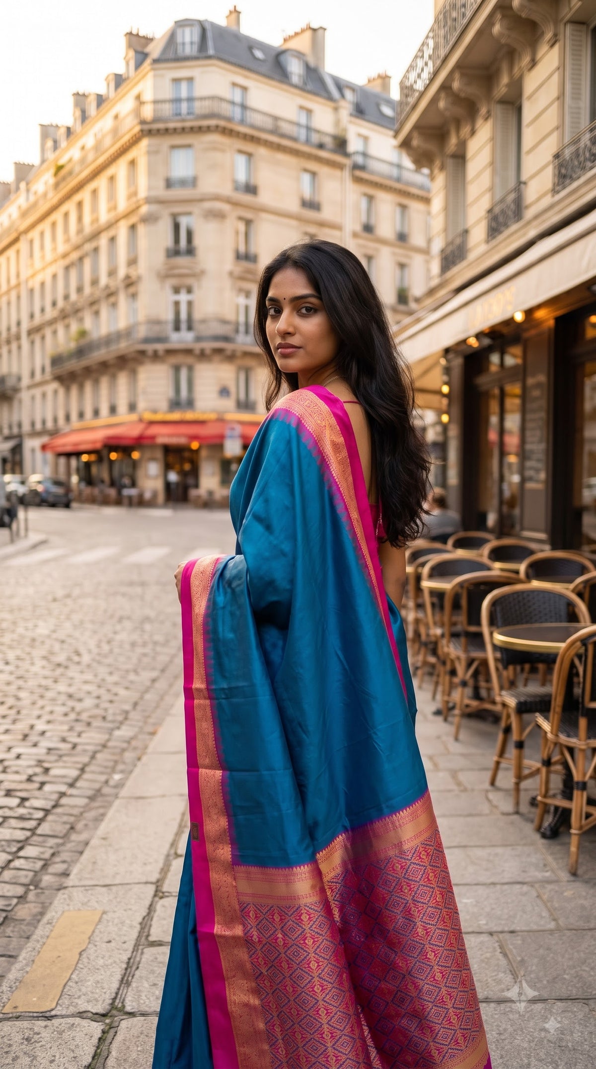 Silk Saree with Pochampally Pallu - Blue