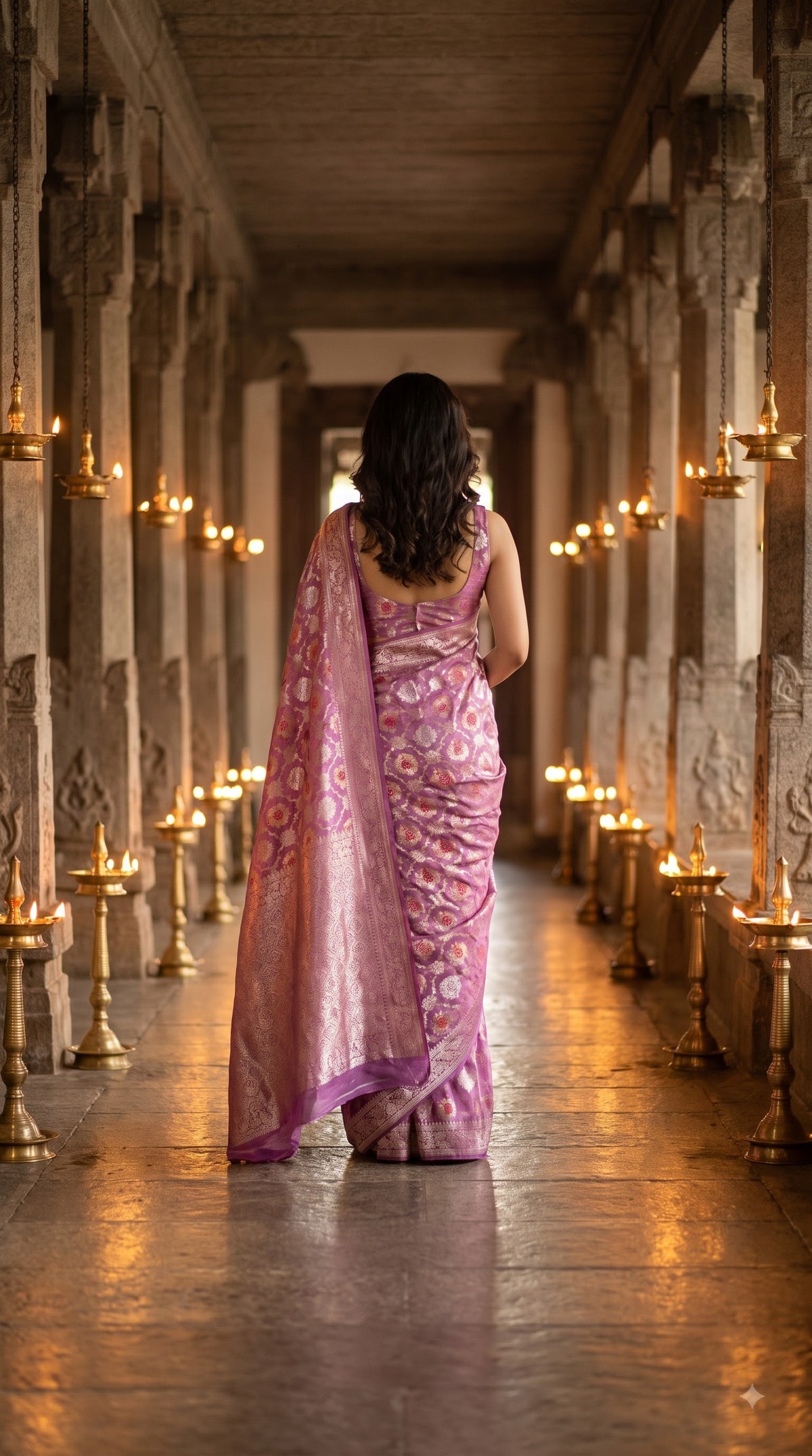 Khaddi Georgette, Jaal Design-Mauve