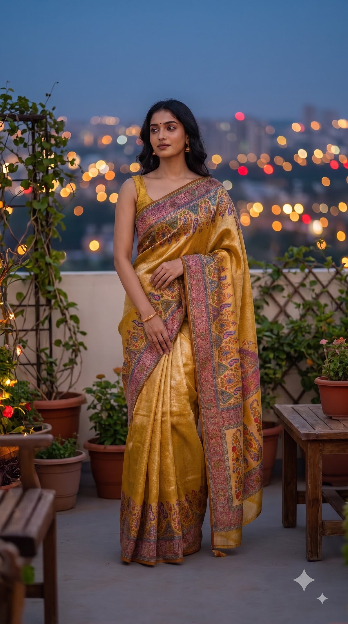 Pure Tissue Kani Silk Saree - Mustard Yellow