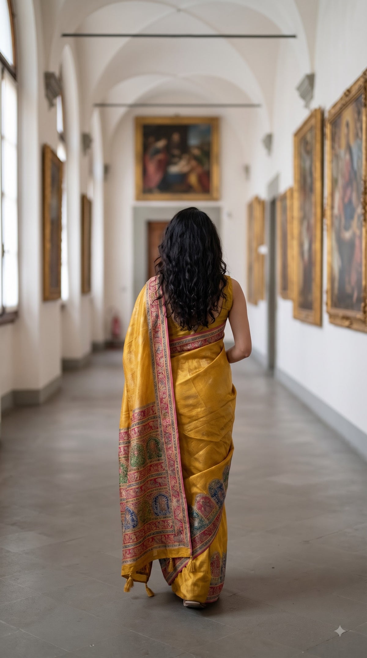 Pure Tissue Kani Silk Saree - Yellow