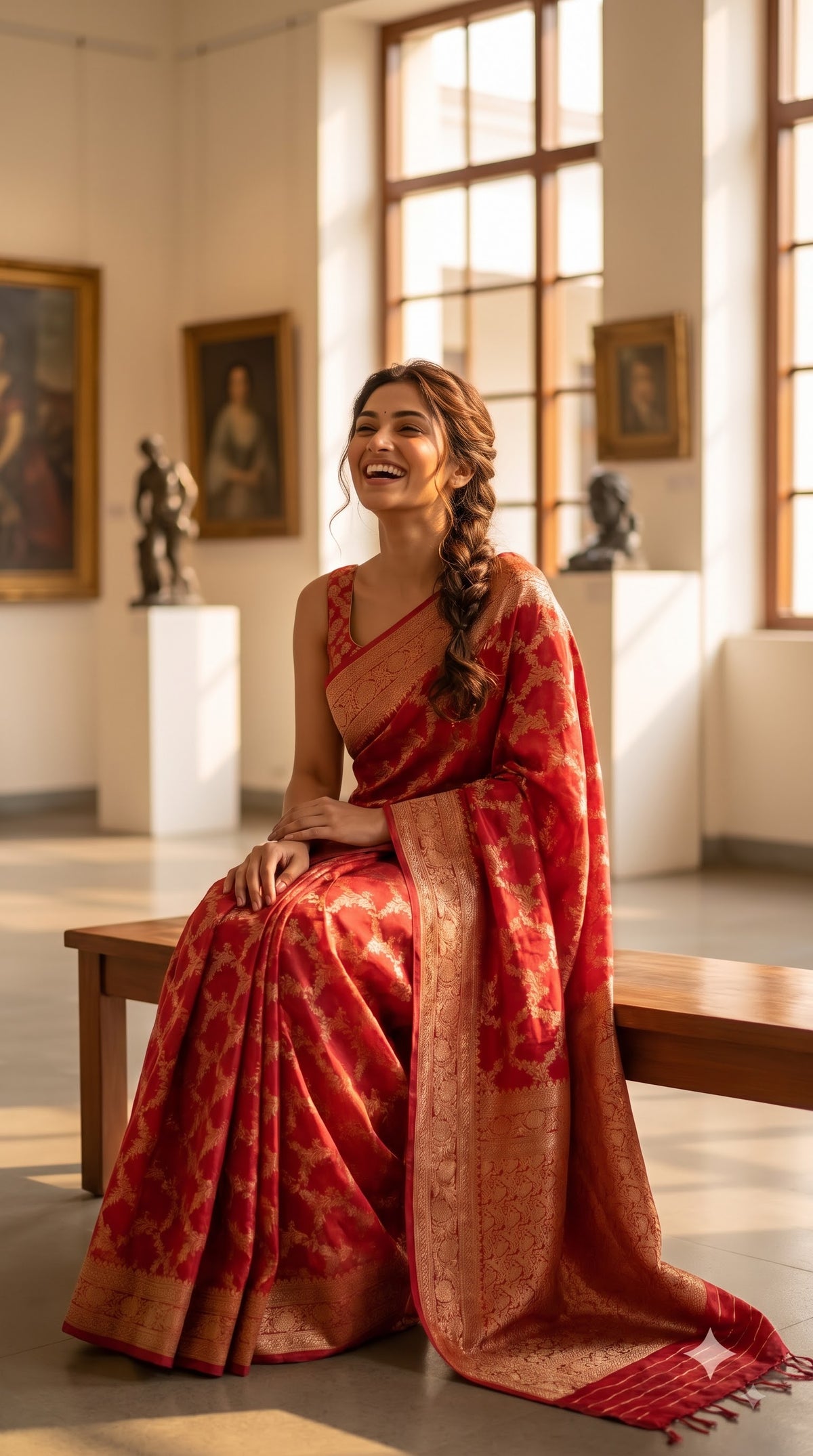 Banarasi Silk with Jaal Design-Red