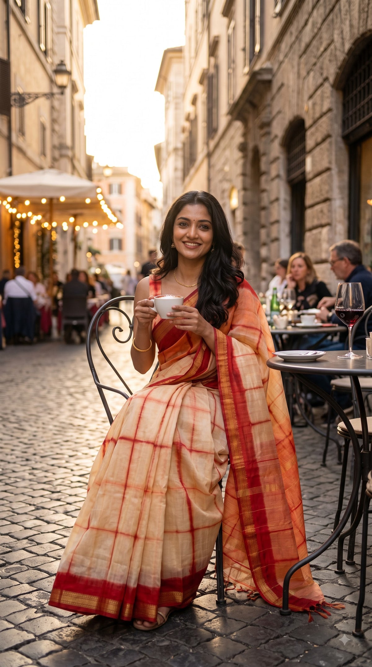 Maheshwari Silk Saree - Red