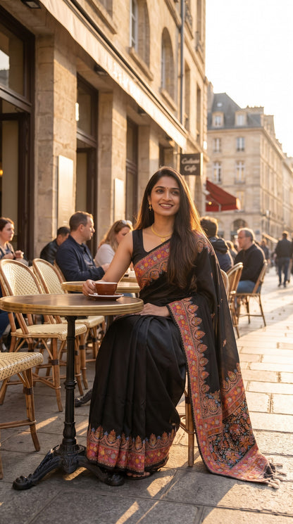 Pure Kani Silk Saree - Black