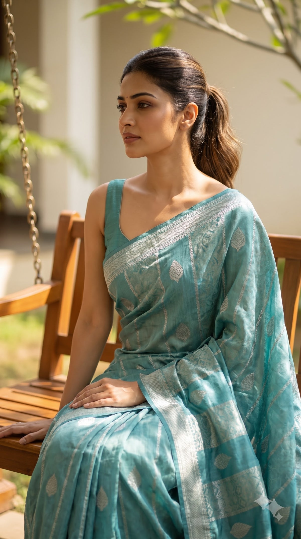 Pure Mashru Silk-Blue