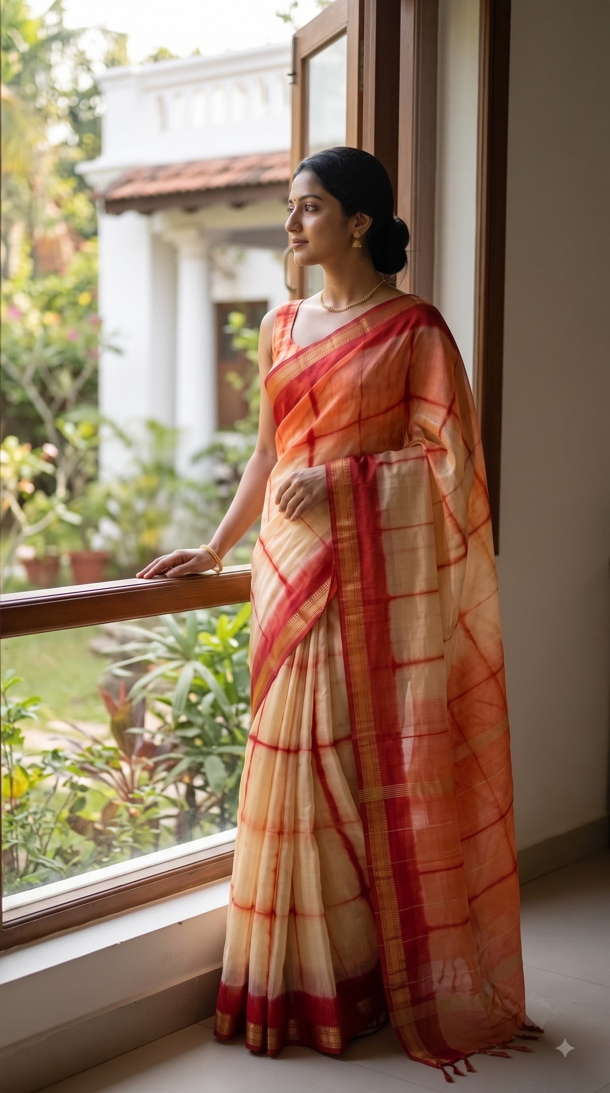 Maheshwari Silk Saree - Red