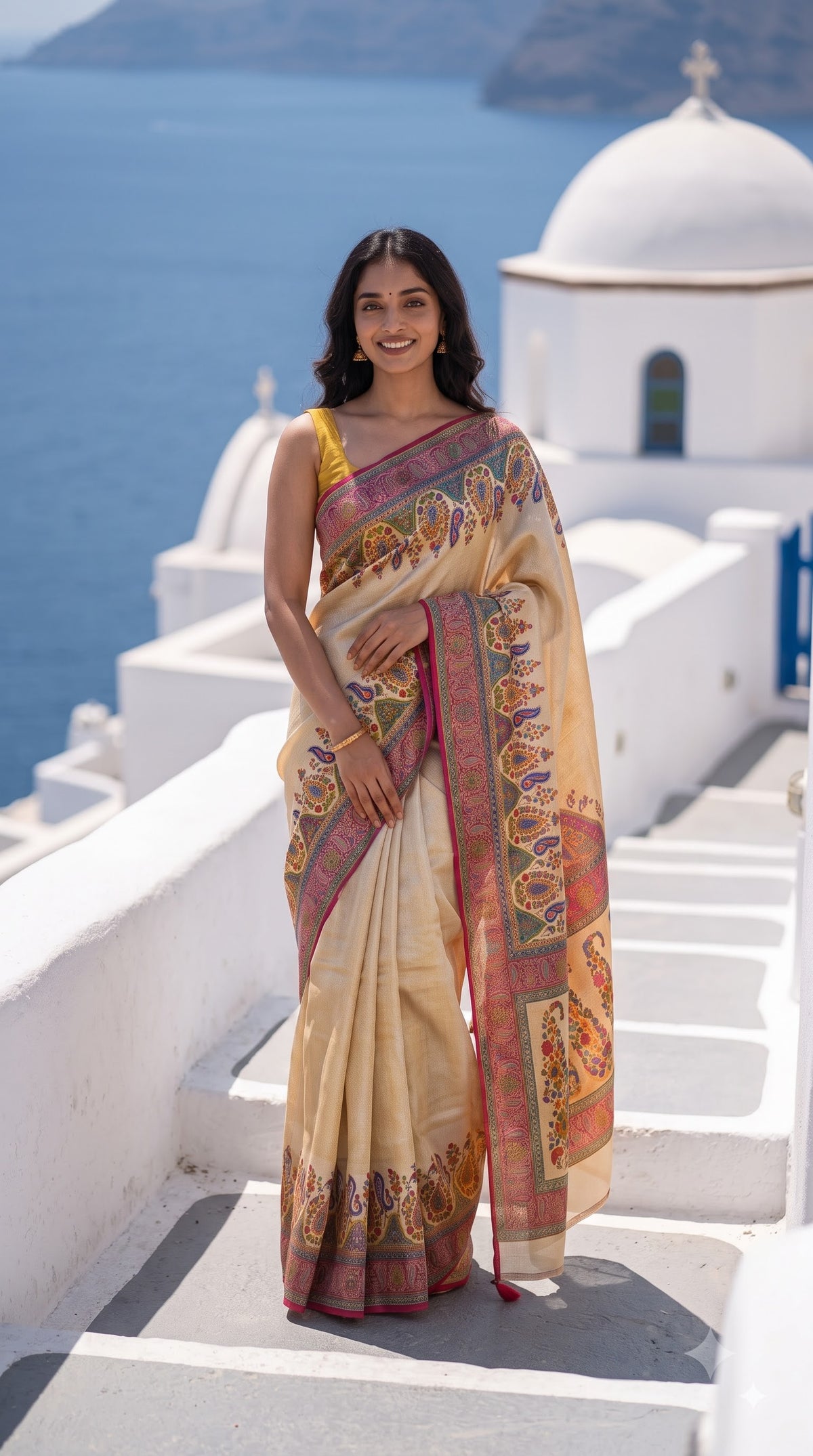 Pure Tissue Kani Silk Saree - Golden